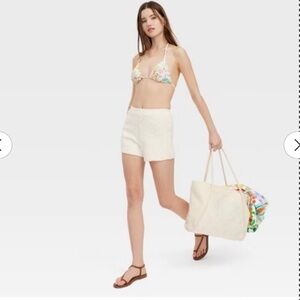 Roller Rabbit x Target, Cream Swim Coverup Terry Shorts
